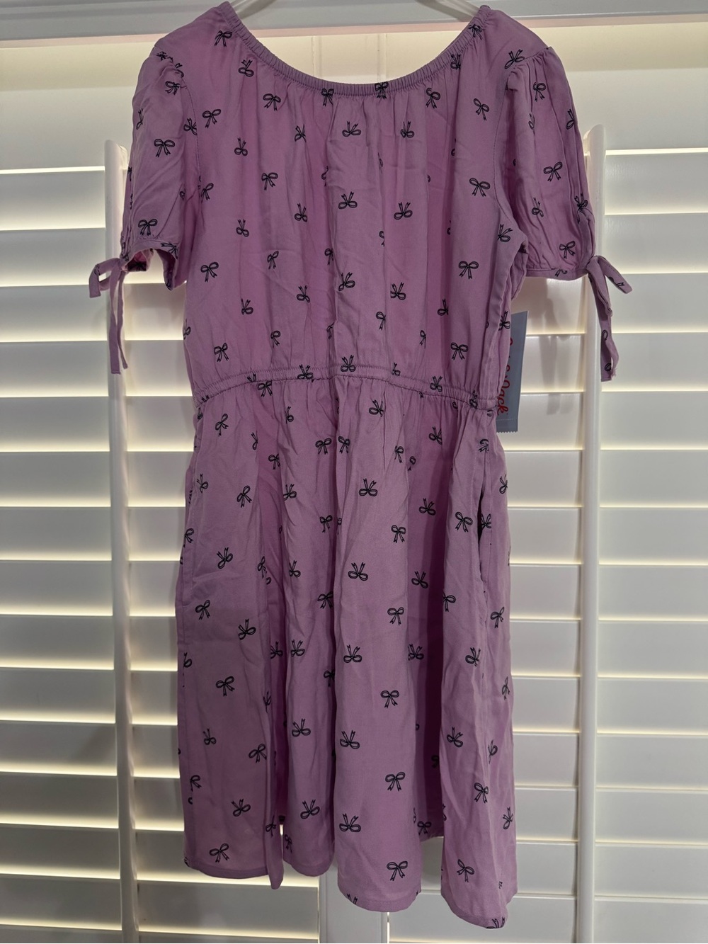 Target Lavender Tie-Sleeve Dress with Black Bow Print
